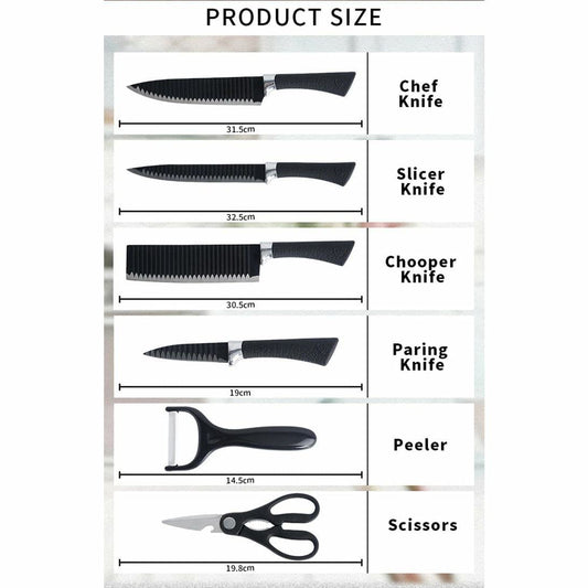 6-Piece Stainless Steel Knife Set