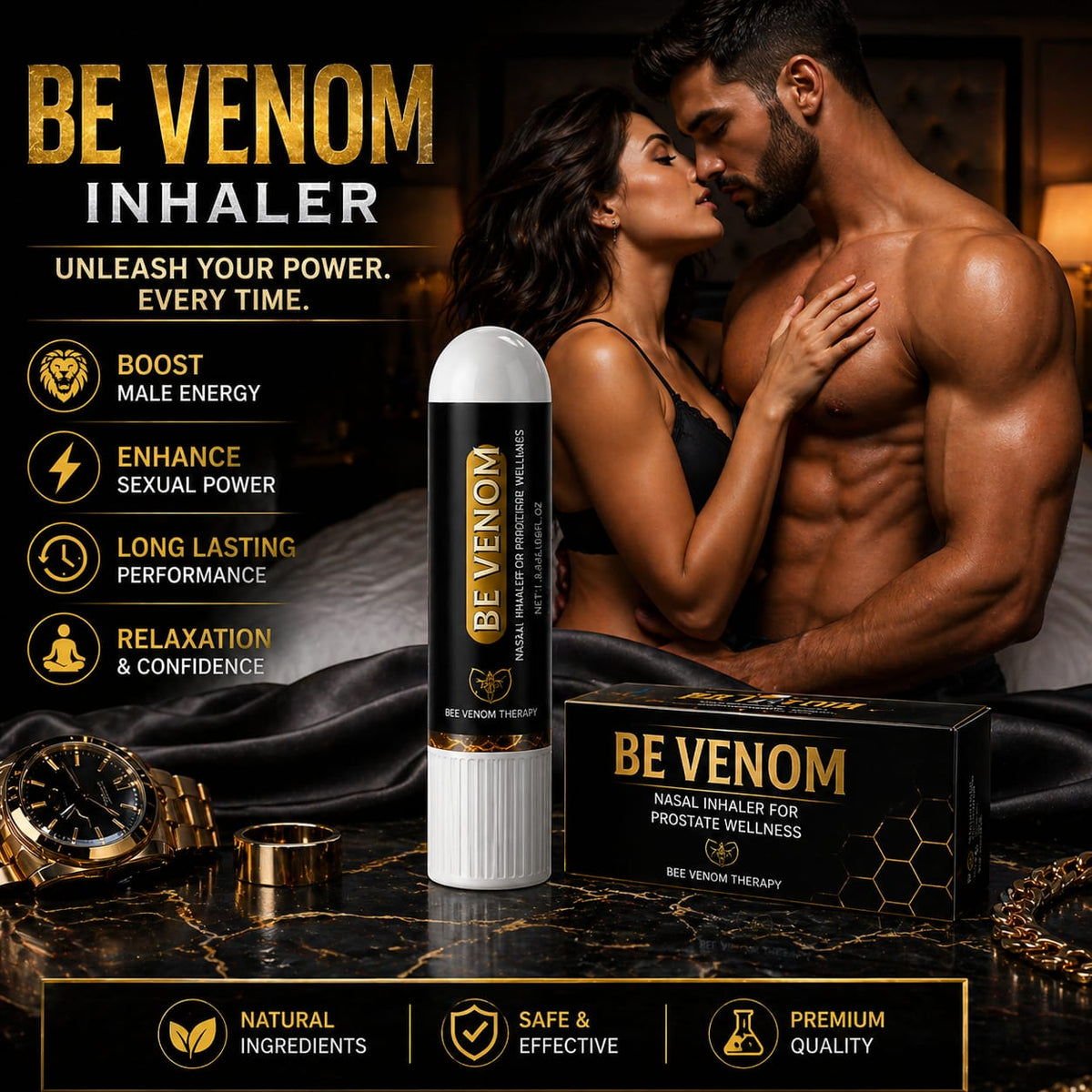 Herbal Bee Venom Nasal Inhaler Men’s Wellness Support for Prostate Care, Natural Aromatic Formula
