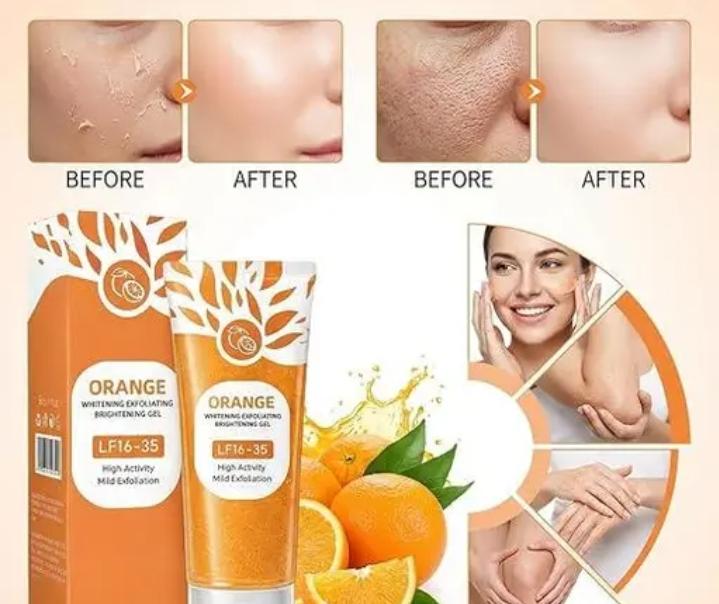 Orange Exfoliating Gel gently removes dead skin cells, dirt, and impurities to reveal smoother, brighter, and healthier-looking skin